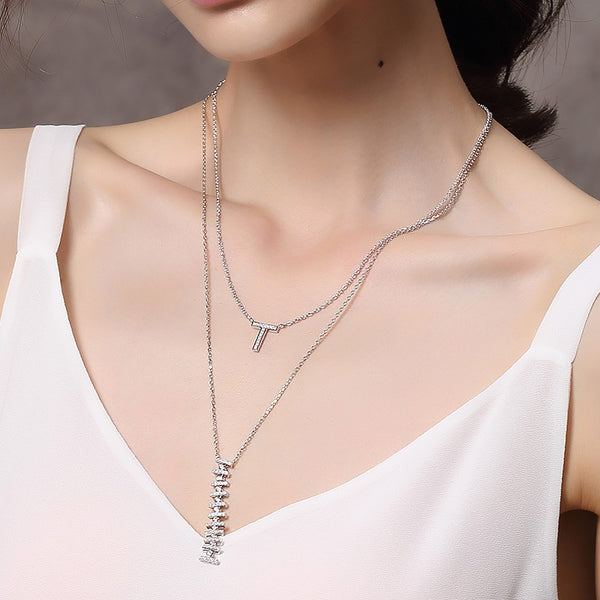 Famous "T "Sterling Silver Necklace