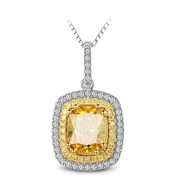 Rhodium Plated 925 Sterling Silver Moon Light Lover Necklace,  Yellow