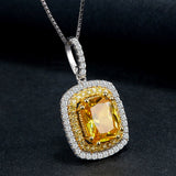 Rhodium Plated 925 Sterling Silver Moon Light Lover Necklace,  Yellow