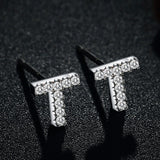 Famous " T " Sterling Silver Earring