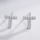 Famous " T " Sterling Silver Earring