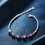 925 Sterling Silver Bracelet With AAA Purple Zirconia