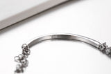 925 Sterling Silver Bangle With Simulated Diamond