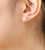 Famous " T " Sterling Silver Earring