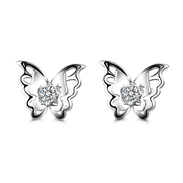 925 Sterling Silver Butterfly Silver Stud Earring