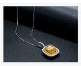 Rhodium Plated 925 Sterling Silver Moon Light Lover Necklace,  Yellow