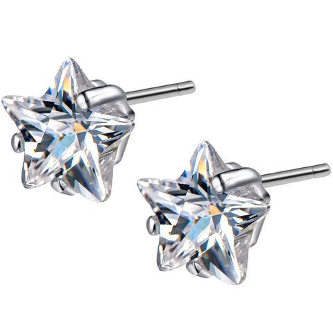 925 Sterling Silver Cute Little Star Stud Earrings
