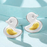 925 Sterling Silver Little Duck Earring