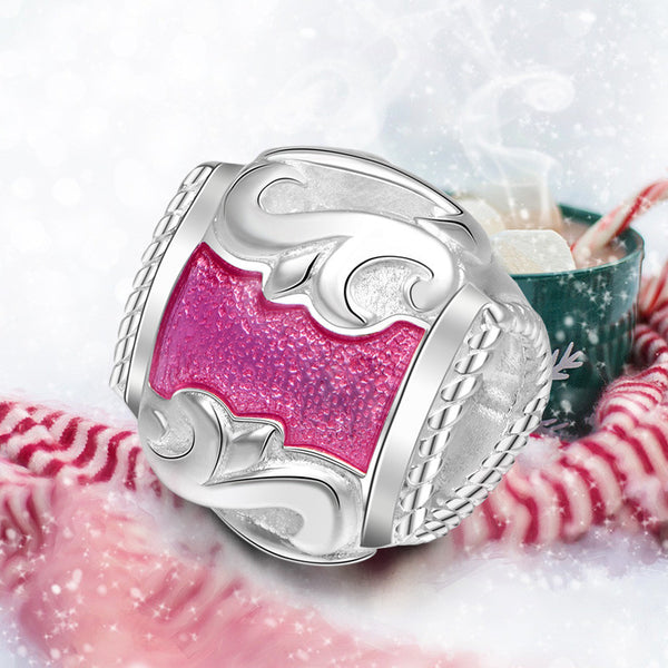 Pink Enamel 925 Silver Charm