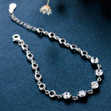 925 Sterling Silver Crystal Hearts Bracelet