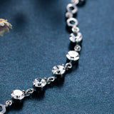 925 Sterling Silver Crystal Hearts Bracelet