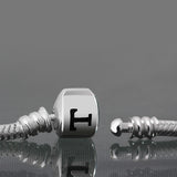 Letter "T" Silver Clasp Charm Bracelet