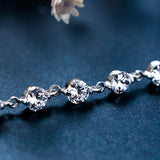 925 Sterling Silver Crystal Hearts Bracelet
