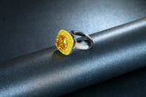 Rhodium Plated 925 Sterling Silver Moon Light Lover Ring, Yellow