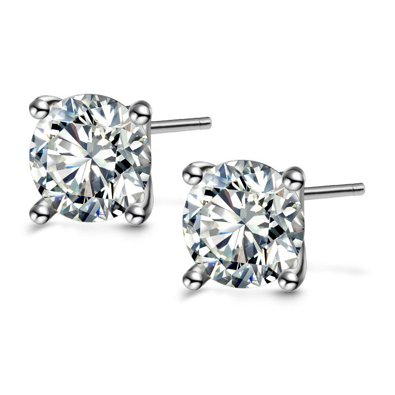 2.50 ct. t.w. Swarovski Morganite CZ and .54 ct. t.w. Swarovski CZ Stud  Earrings in Sterling Silver | Ross-Simons