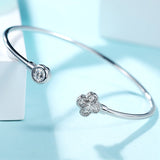 925 Sterling Silver Classic 4-Leaf Clover Bracelet