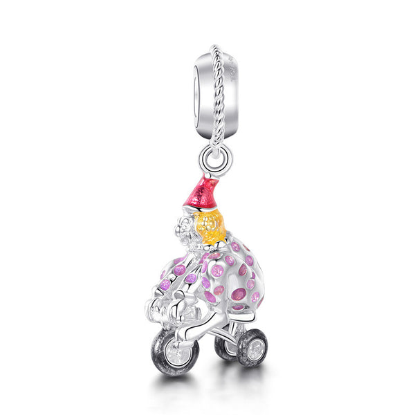 Funny Clown Charm with multi colors enamel,