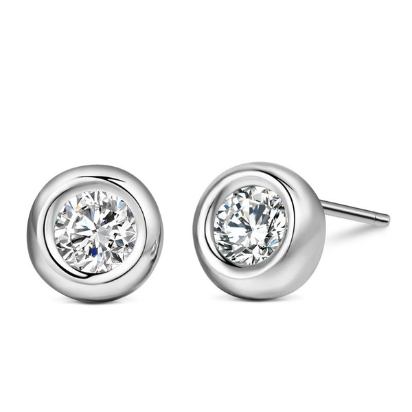 925 Sterling Silver Classic Round Earring