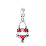 Sexy Bikini Charm, Red color  Enamel