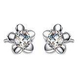 925 Sterling Silver Flower Earrings
