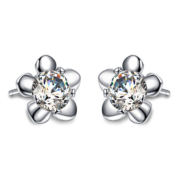 925 Sterling Silver Flower Earrings