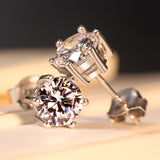 925 Sterling Silver Round Simulated Diamond Earrings