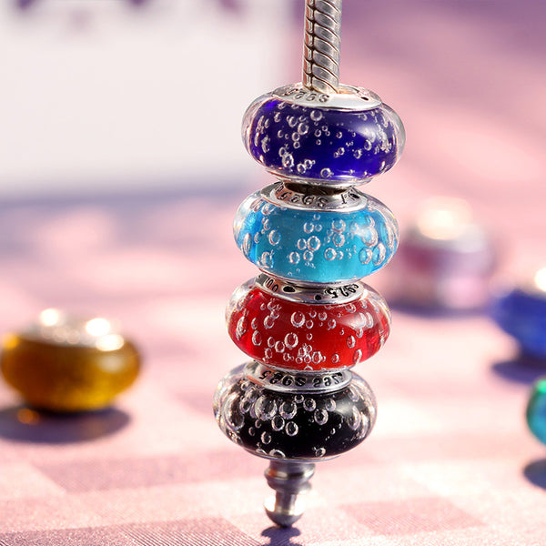 Red Bubble Murano Glass S925 Charm