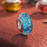 Light Blue Bubble Murano Glass Charm