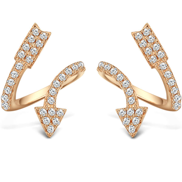 The Arrow of Love Earring, 925 Sterling Silver Plated With Rose Gold