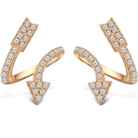 The Arrow of Love Earring, 925 Sterling Silver Plated With Rose Gold