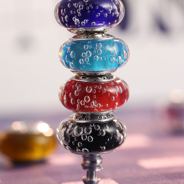 Black bubble Murano Glass Charm