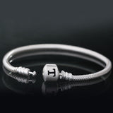 Letter "T" Silver Clasp Charm Bracelet