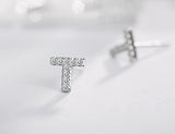 Famous " T " Sterling Silver Earring