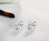 925 Sterling Silver 4-Leaf Clover Stud Earring