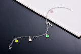 925 Sterling Silver Five Charms Anklet