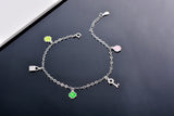 925 Sterling Silver Five Charms Anklet
