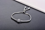 925 Sterling Silver Adjustable Simulated Diamond Bracelet