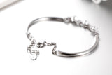 925 Sterling Silver Bangle With Simulated Diamond