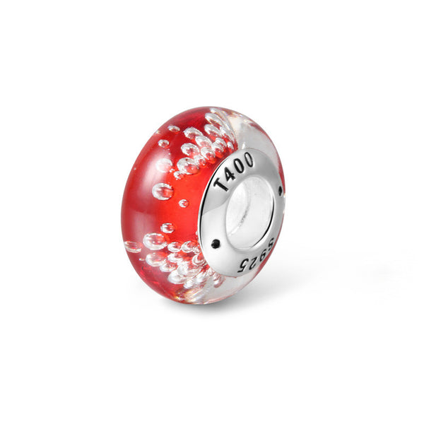 Red Bubble Murano Glass S925 Charm