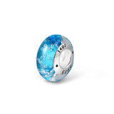 Light Blue Bubble Murano Glass Charm