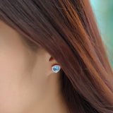 925 Sterling Silver Triangular Blue Crystal Earring