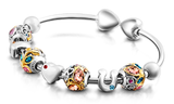 925 Sterling Silver Heart Shape Charm Bracelet