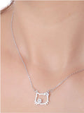 925 Sterling Silver Hello Kitty Necklace With Simulated Diamond